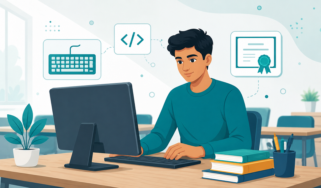 Student exploring computer courses after 10th 2026 with fees and job options
