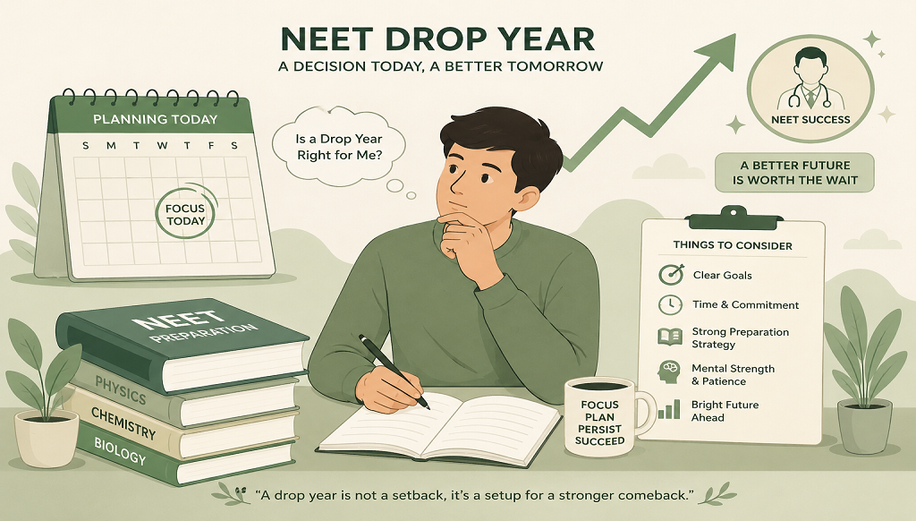 Student weighing the decision to take a NEET dropper year 2027